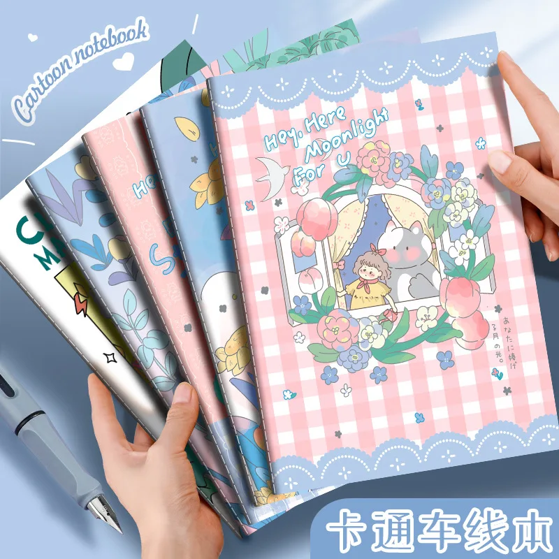 A5 Cartoon Retro Notebook - Cute Student Stationery Sketchbook