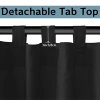 1PC Contemporary Outdoor Curtain-Detachable Tab Top,Water-Resistant, Light-Filtering Polyester, Easy Install Privacy Screen 2