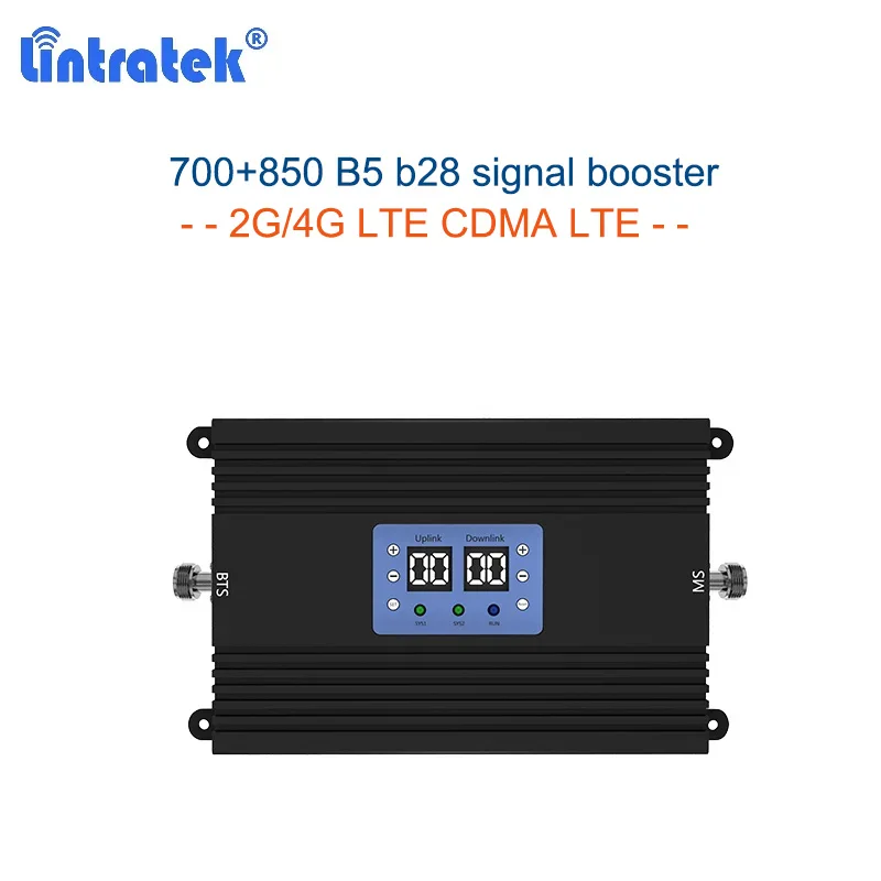 린트라텍 700 850 모바일 셀룰러 신호 증폭기 B28 LTE 4G 앰프 2G CDMA 80dB 고이득 MGC AGC 25dBm B5 전용 리피터