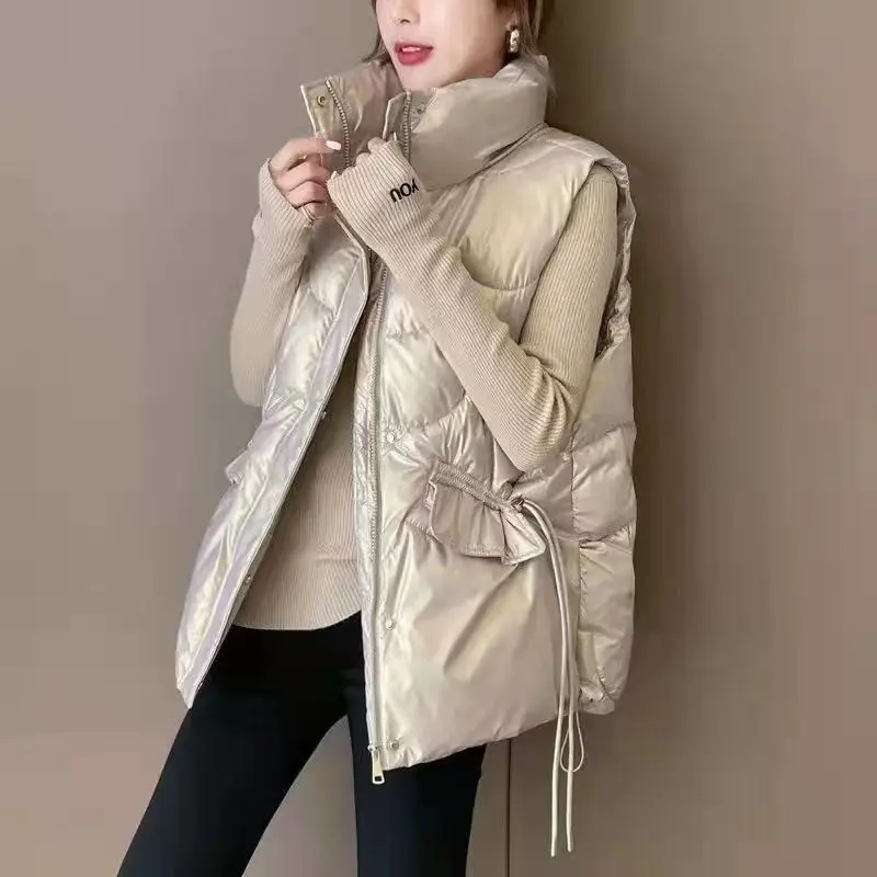Down Cotton Vest for Women Short Plush Coat Trendy Outwear New Fashion Autumn and Winter 2023