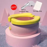 10PCS Folding Toilet Portable Child Travel Potty for Adults Portable Potty Baby Children's Potty Urinal Stool Easy To Clean 1