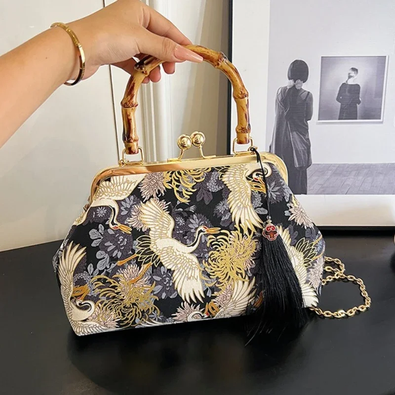 Luxury Evening Clutch Bag For Women Bride Wedding Clutch Purse Chain Shoulder Bags Small Party Handbag Rattan Handle Handle Tote