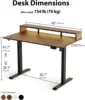 Electric Height Adjustable Standing Desk with Power Outlet and LED Light Strip Sit to Stand  Ergonomic 48 24 Rising Desk with 2