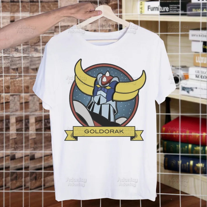 

Goldorak T Shirts Print O-Neck Short Sleeve Goldrake UFO Space Robot Mens Heigh Quality Men Hip-Hop Grendizer Nostalgia T Shirt