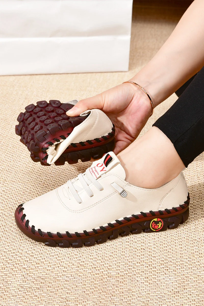 Leather Shoes Women Fashion Leather Genuine High Quality Luxury Brand Comfortable Female Casual Driving Shoes Plus Size 35-44