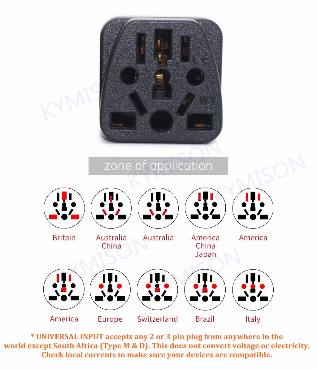 Universal Israe IL Plug Adapter 3 Pin 6