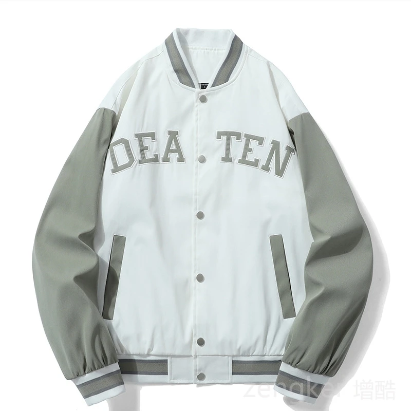 Embroidered baseball suit men's jacket fatigued tide collar spring and autumn street loose jacket 10XL 9XL mens jacket 2