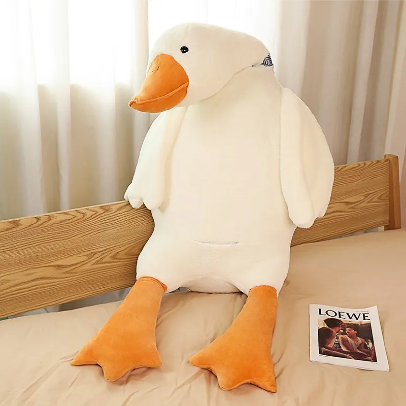 Giant 50-160cm Fluffy Blue Scarf Duck Plush Toys Sleep Pillow Cute