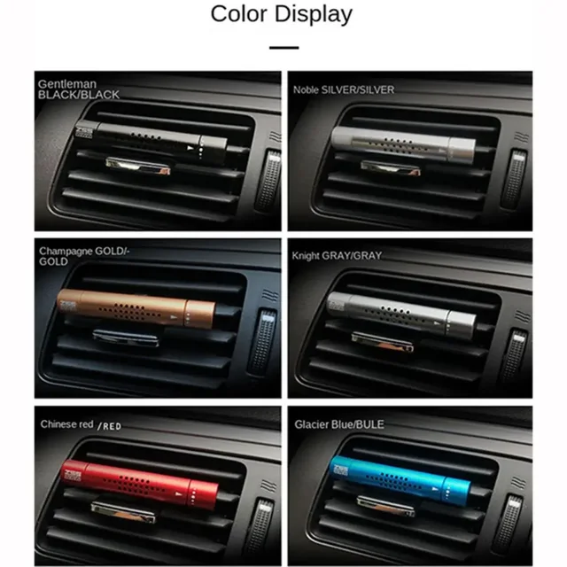 Car Air Vent Freshener Perfume Diffuser Metal Air Conditioning Outlet Clip with 5 Aroma Fragrance Sticks Auto Interior Accessory 5