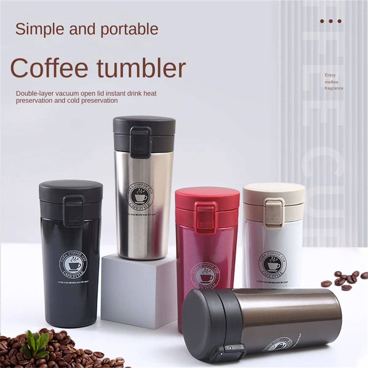 500380mlNewStainlessSteelThermosCupCarCoffeeCupOutdoorHandy