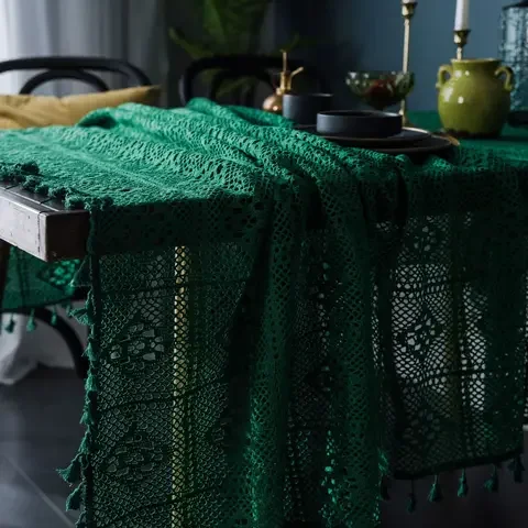 

Tablecloth Rectangular Lace Table Cover Hollow Decorative Tablecloths Dining Obrus Tafelkleed mantel mesa nappe