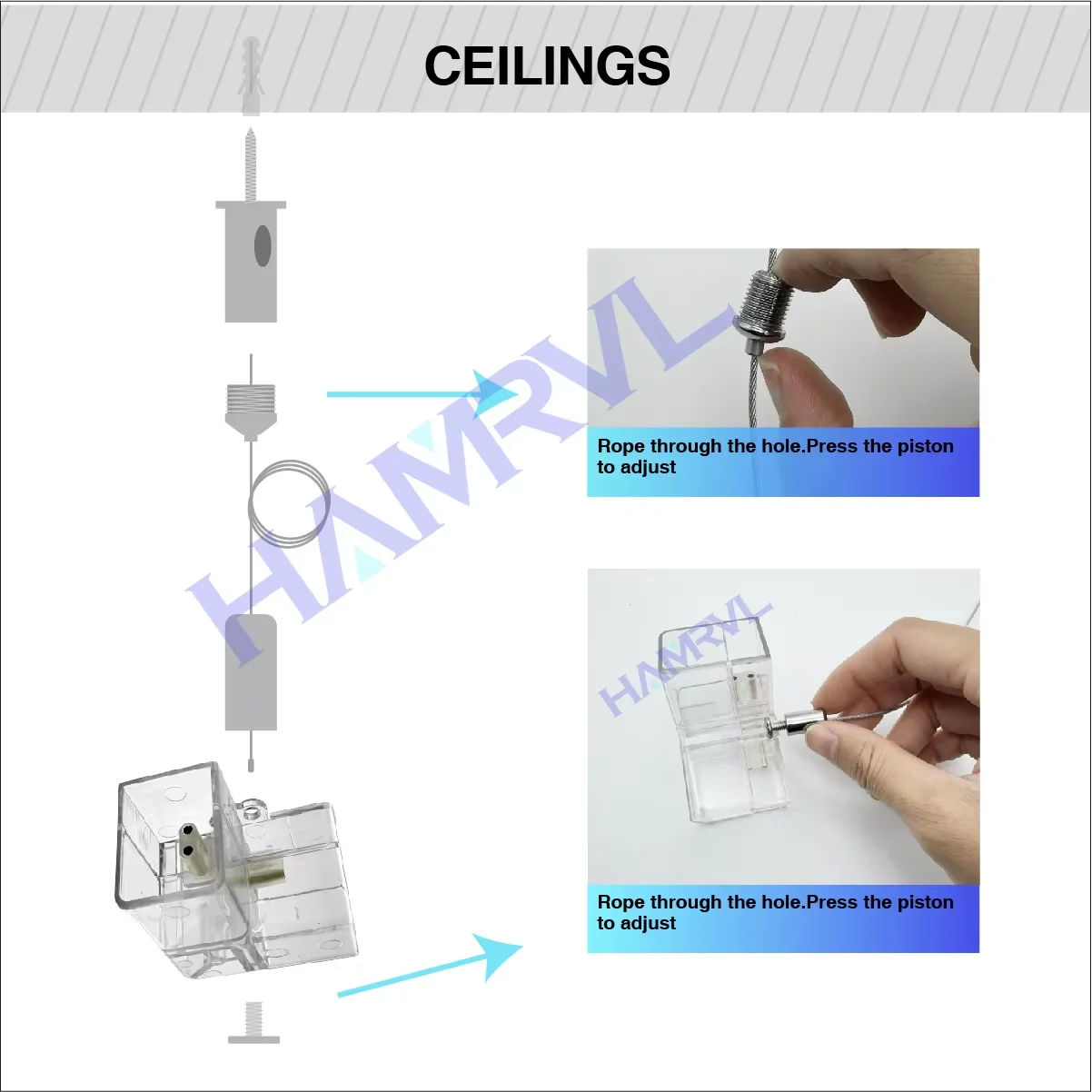100cm Adjustable Hanging Chains Ceiling Light for Hexagonal Garage Suspension Lamp Sling Lifting Wire Accessory Kit Steel Rope