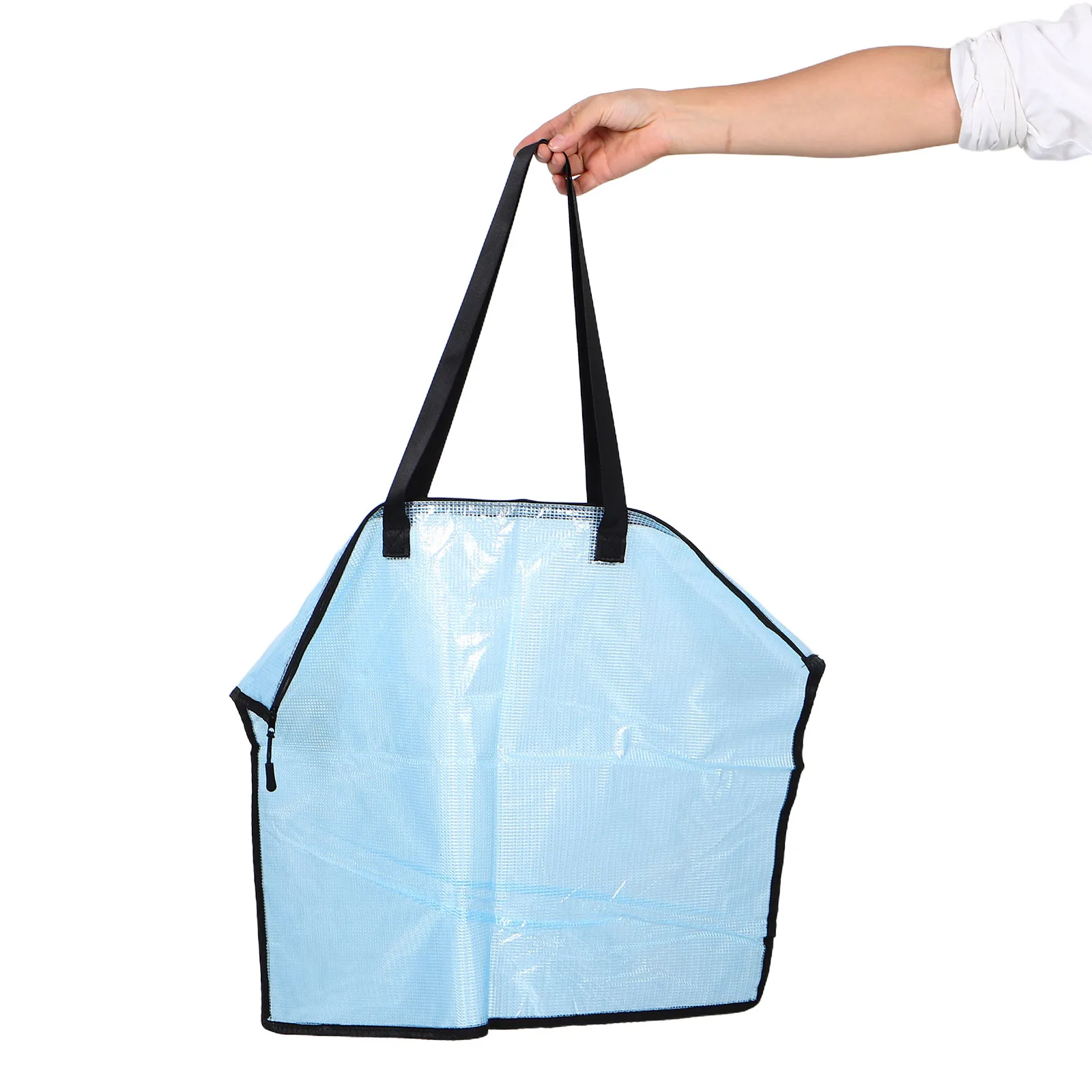 강화된 손잡이가 있는 투명 지퍼 아트 포트폴리오 가방, 대용량 24.76x18.47인..