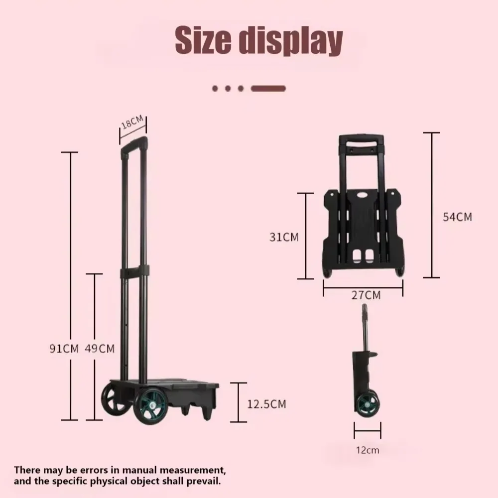 Folding Shopping Cart Household Lightweight Shopping Trolley Pull Rod Hand Pulled Car High-capacity Portable Waterproof Trailer folding shopping cart