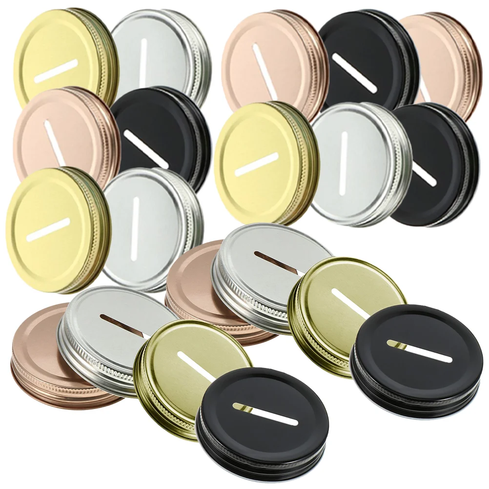 

20 Pcs Mason Piggy Bank Lid Wide Mouth Jar Lids Cap Bill Storage Regular Sealing Tinplate Canning Covers for Home Leakproof
