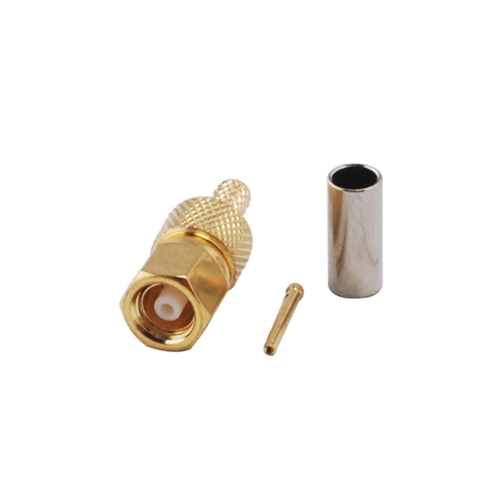 SMC Male Crimp RF Coaxial Connectors for RG174 Cable