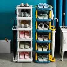 

Shoe Rack Dormitory Door Economical Multi-layer Home Narrow Space-saving Shoe Rack with Umbrella Rack Storage Rack