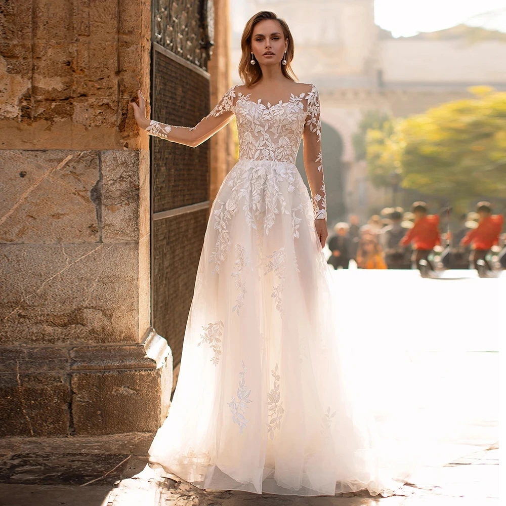 

Beautiful Exquisite Elegant Mermaid Wedding Dresses For Women 2023 Long Sleeve Lace Court Train Backless Fascinating Bridal Gown