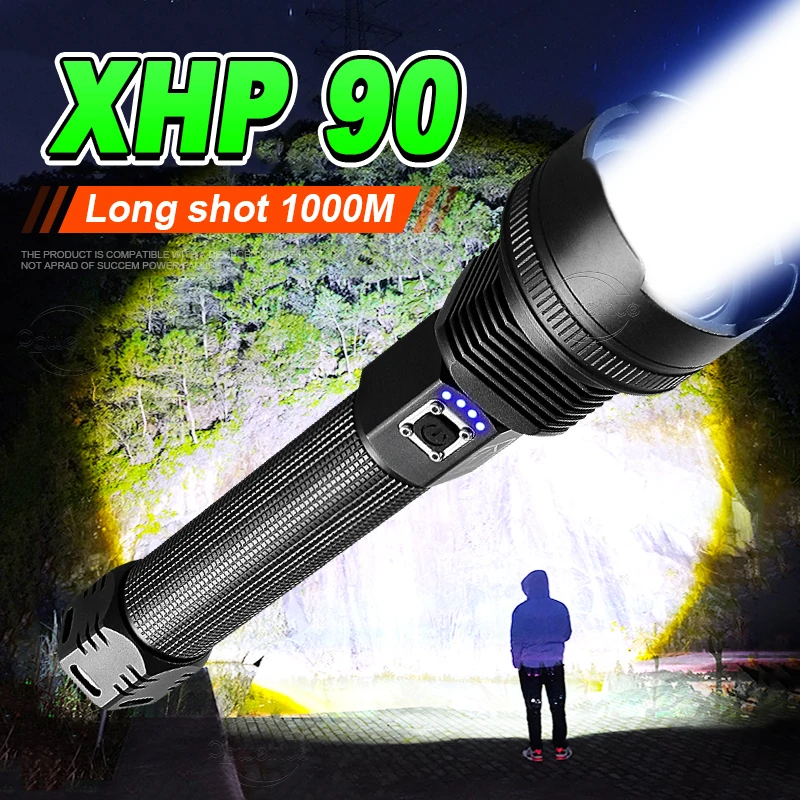 

Newest XHP90 Most Powerful Flashlight 18650 Rechargeable LED Torch Tactical Flash Light XHP70 Waterproof Outdoor Camping Lantern