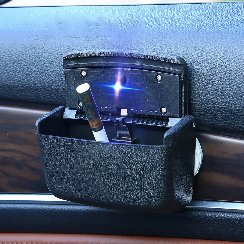 Car ashtray Universal Car Ashtray With Led Lights Smokeless Portable Ash Tray With Cover