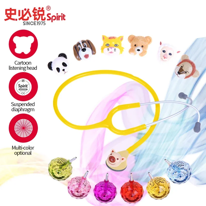 Spirit Medical Stethoscope 606 Animated Cute Pediatric Changeable Single Head Fetal Child Children Stethoscope Health Care