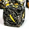 Metal DnD Dice Set - Hollow Skull Black Zinc Alloy 7pc Polyhedral Dice for Dungeons and Dragons RPG Games 2