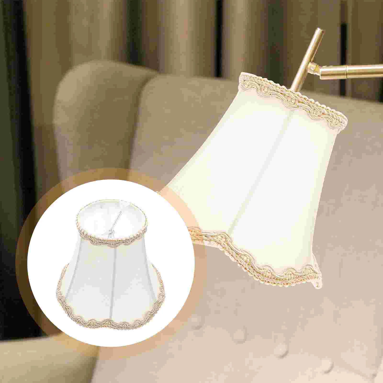 

Fabric Lampshade Cloth Vintage Decor Minimalist Accessory Decorative Table for Home Black Floor