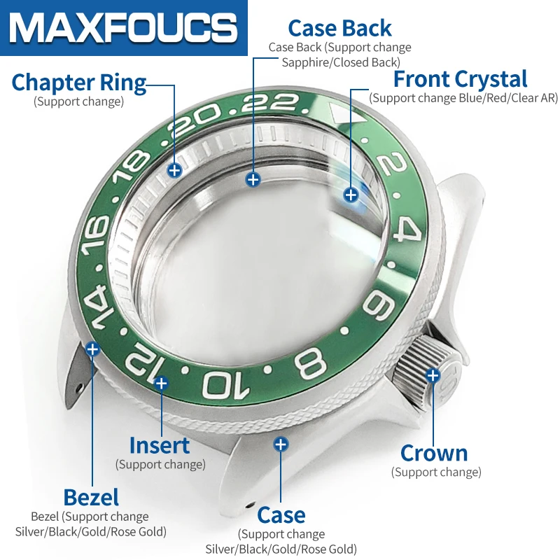 Matte Stainless Steel Watch Case 3'o clock For SKX011 SKX175