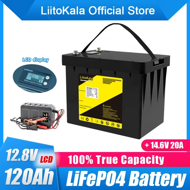 

Аккумулятор LiitoKala lifepo4 на солнечной батарее, 12 В, 12,8 А · ч