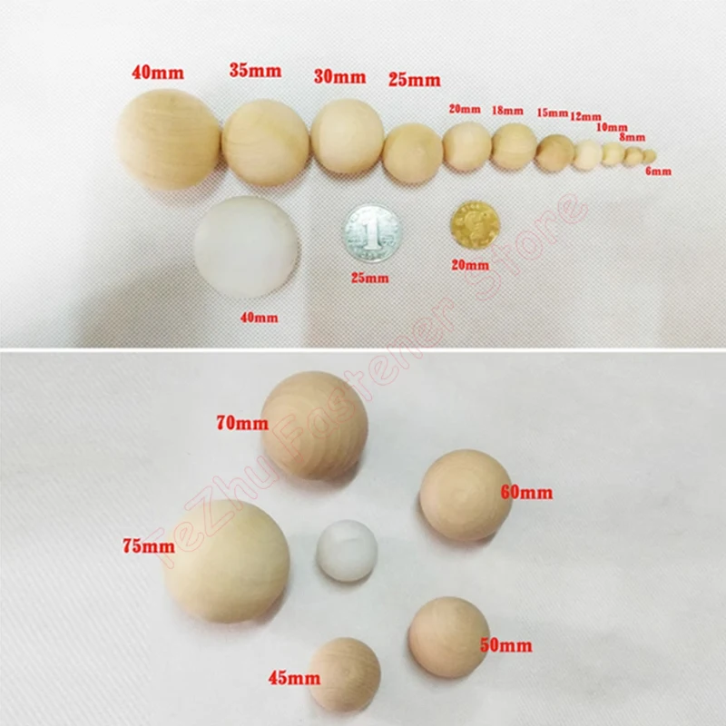 Wood Balls 1-1/2 Inch Wooden Round Balls, Bag Of 250 Unfinished Wood ...