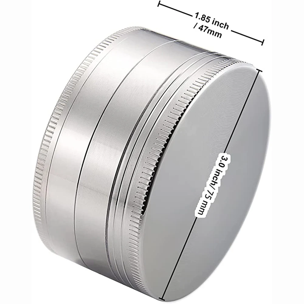 3 Inch Herb Grinder Metal Tobacco for Smoking 75mm 4 Layer Zinc Alloy Herbal 4 Pieces Smoke Accessories Big Large 100MM 2