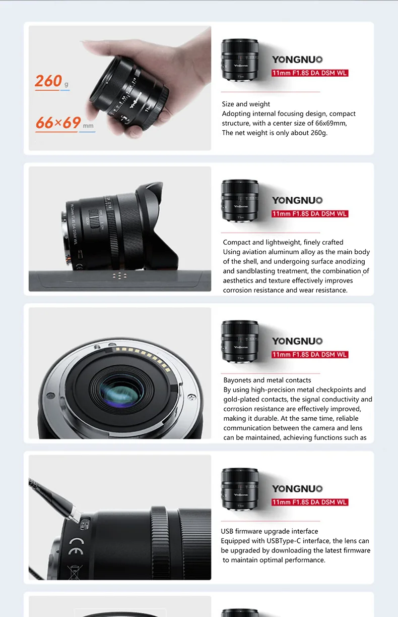YN11mm F1.8S DA DSM WL APS-C Camera Lens Auto Focus Ultra Wide Angle Fixed Focus