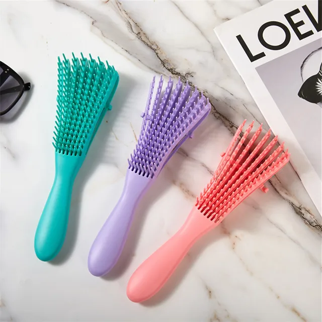 Brosse à cheveux démêlante brosse de Massage du cuir chevelu peigne à cheveux brosse démêlante pour brosse à cheveux démêlante bouclée femmes hommes Salon 1