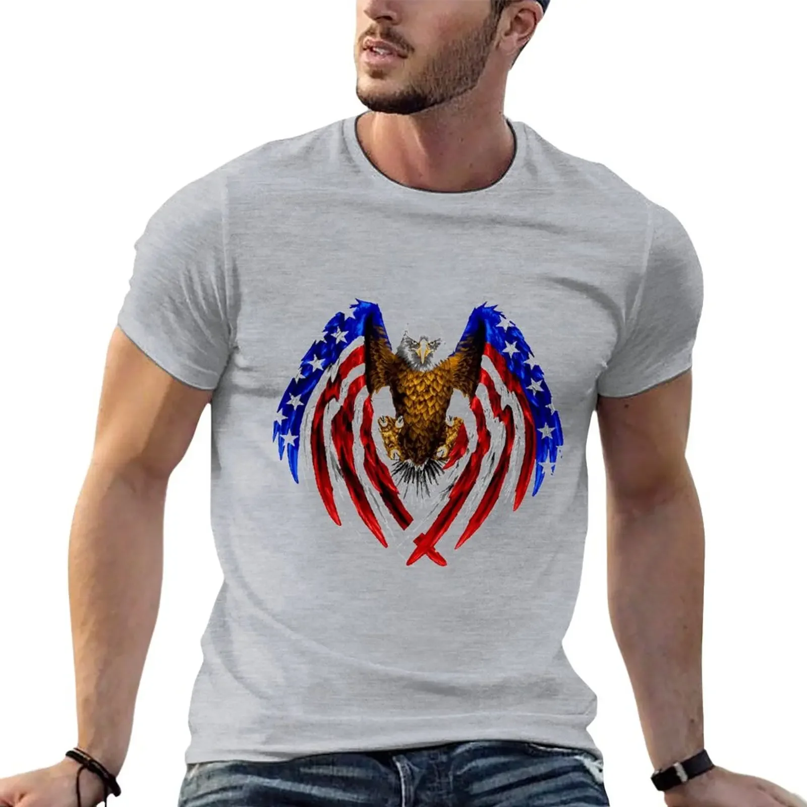 

Eagle Flag T-Shirt plus sizes tees blanks mens clothing