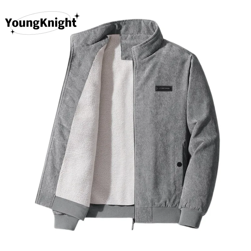 Men's Autumn New cor Chaopai Fashion Denim Style Working Clothes Flannel Gacket Leisure Time Plus Size Secure Windbreak Overcoat