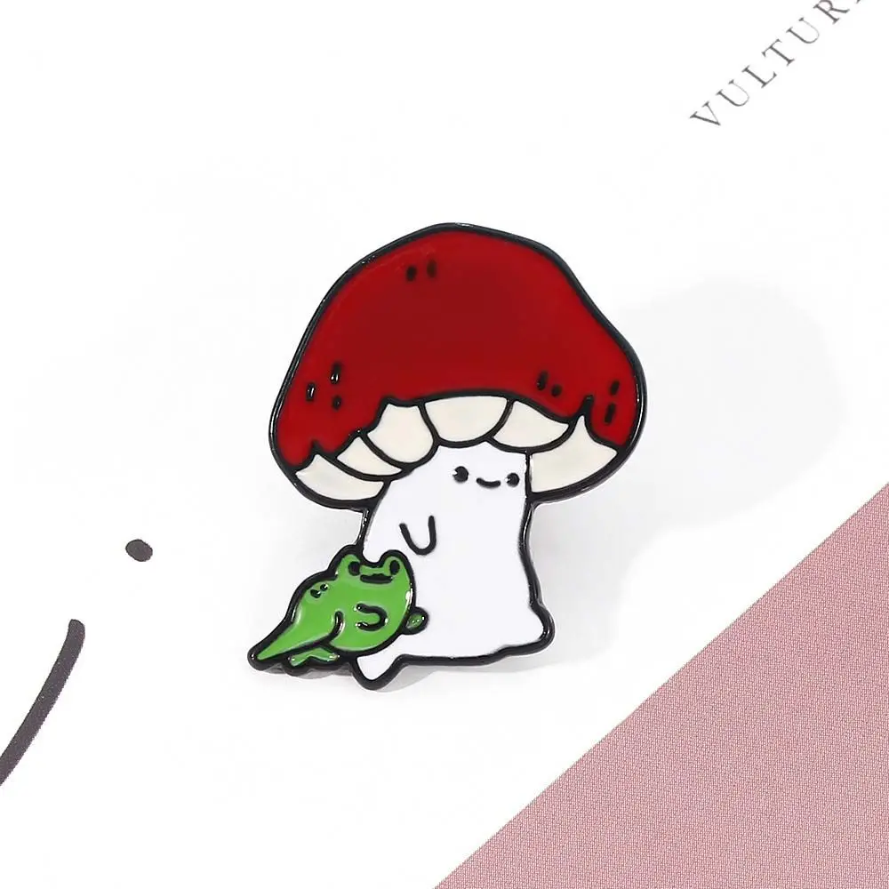 

Gift for Kids Cute Lapel Pin Badge Pin Mushroom and Froggo Collar Brooch Mushroom Brooches Enamel Pin Brooches Pin Lapel Brooch