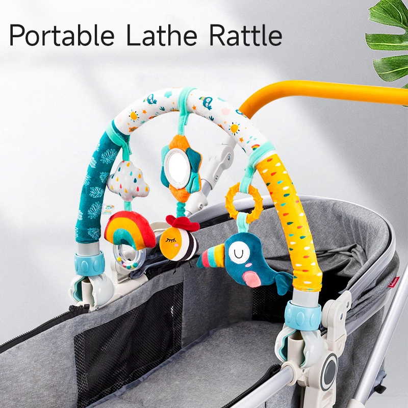 Baby Crib Hanging Rattles Toy Stroller Arch Toys Single Bow Crib Toy Adjustable Stroller Toy Newborns Sensory Activity Toy Gifts - 2
