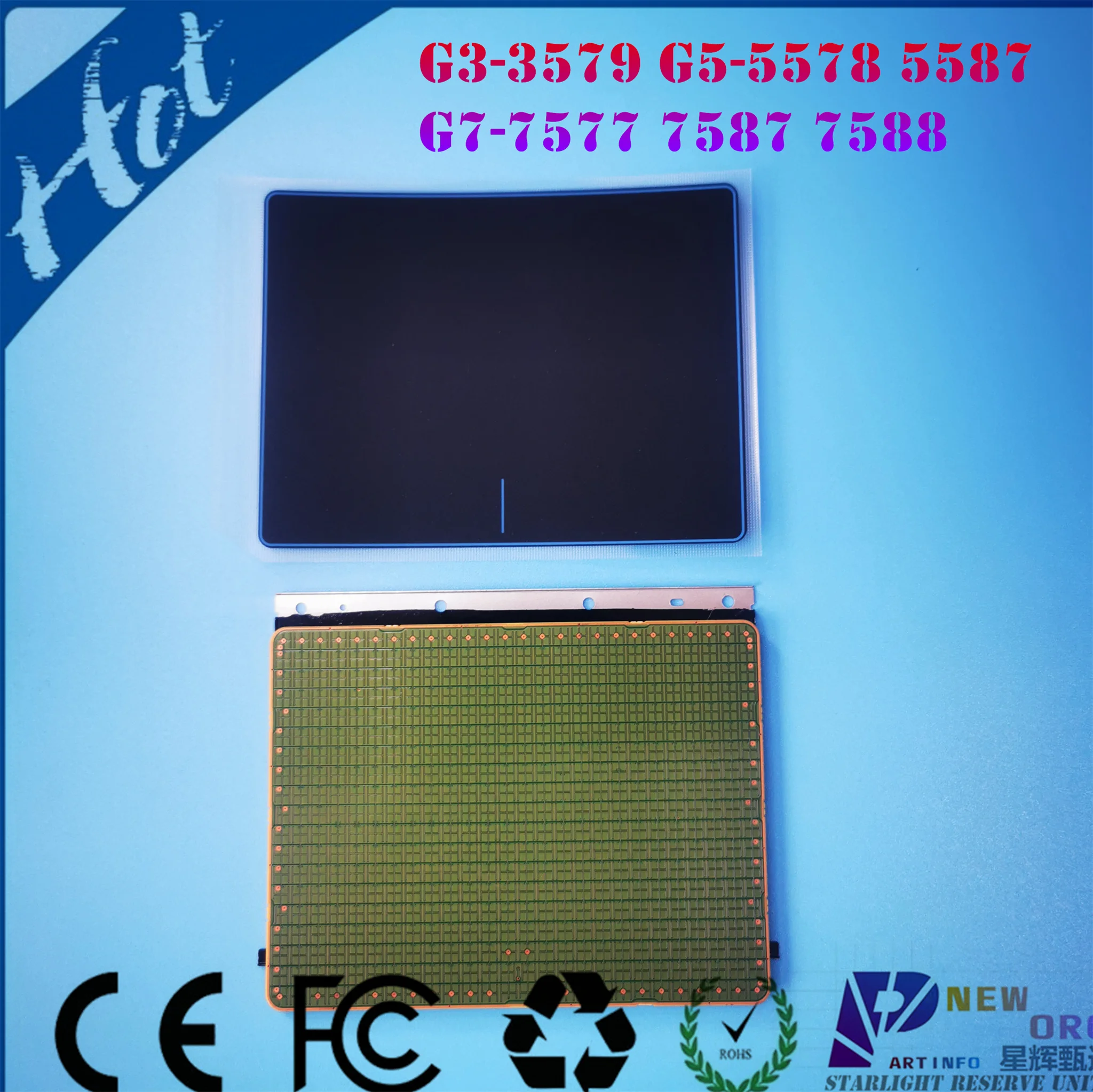 Laptop touchpad for DELL Gaming15 G3-3579 3779 G5-5587 5588 G7-7577 7588 series with Blue Plate frameb TM-P3240 0GR87J PYGCR