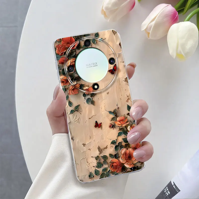 Luxury Flower Clear Soft Silicone Protective Phone Case