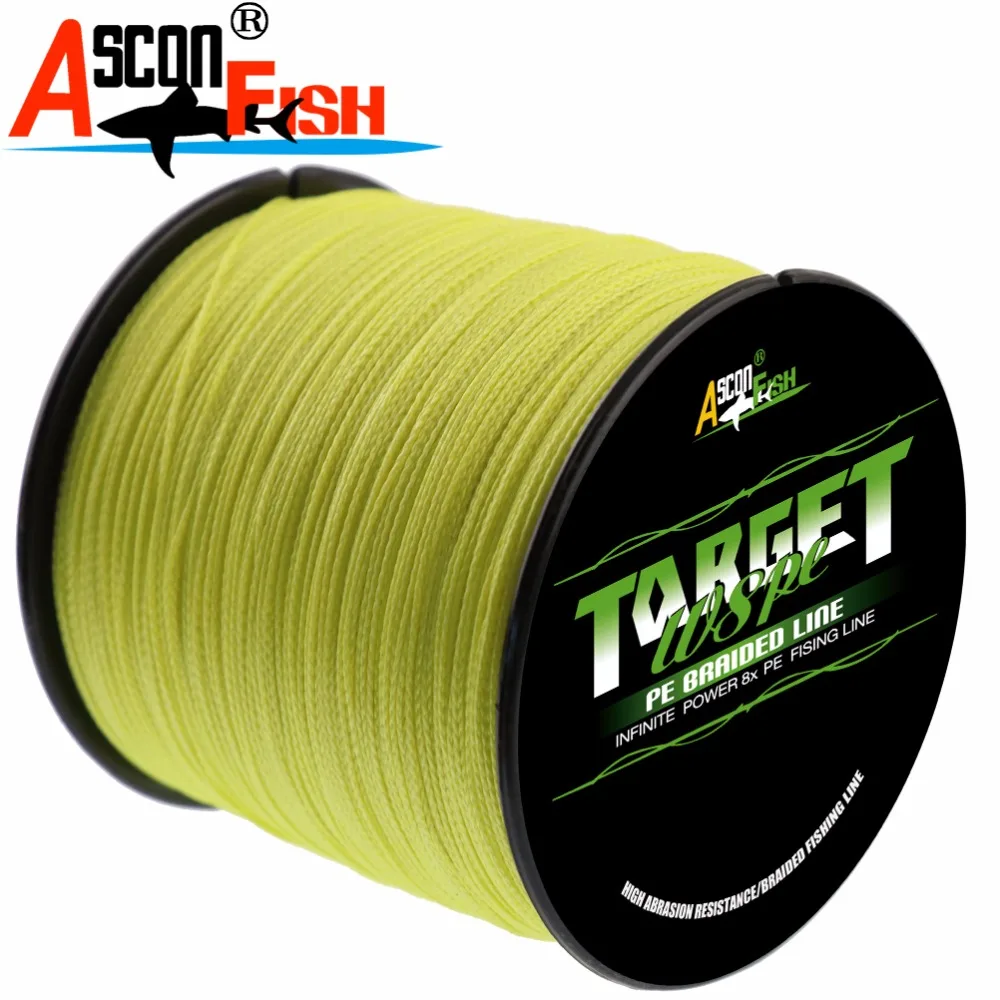 Ascon Fish 8 السواحل مضفر خط الصيد 1000 متر سوبر قوية 8 جديلة سلك ل الكارب الصيد متعدد خيوط خط 6-300LB الأخضر