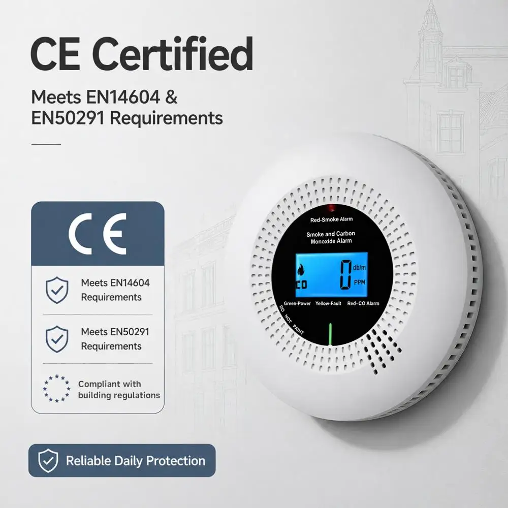 CCEsafety Wifi Tuya Smoke Carbon Monoxide Detector Smoke CO Detector 10-Year Sensor Battery Operated Home Boiler Room Fireplace - 5