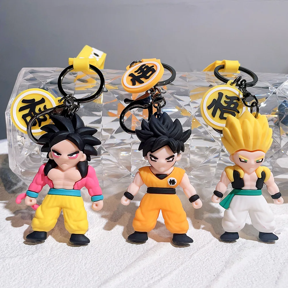 

Key chain 10pcs/20pcs/lot wholesale Seven Dragon Ball key chain Goku Saiya key chain doll bag pendants Car key chain gifts