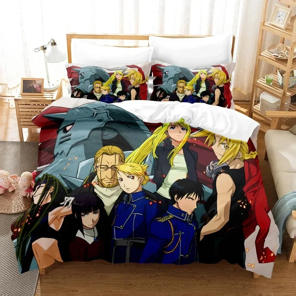 Anime Fullmetal Alchemist Bedding Set Duvet Cover Bedroom Comforter Single Twin King Size Quilt Cover Home Textile