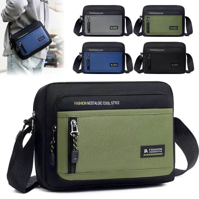 Fashion Men Crossbody Bag Single Shoulder Bags Big Capacity Storage Bag Multi-Pockets Business Crossbody Bags for Work Traveling - 2