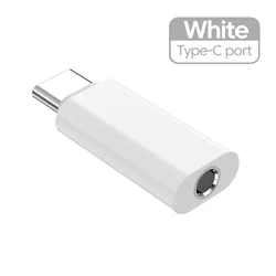 Universal USB - C to 3.5mm Audio Adapter - Premium Aux Converter for Wired Earphones and Headphones (White - Type C)