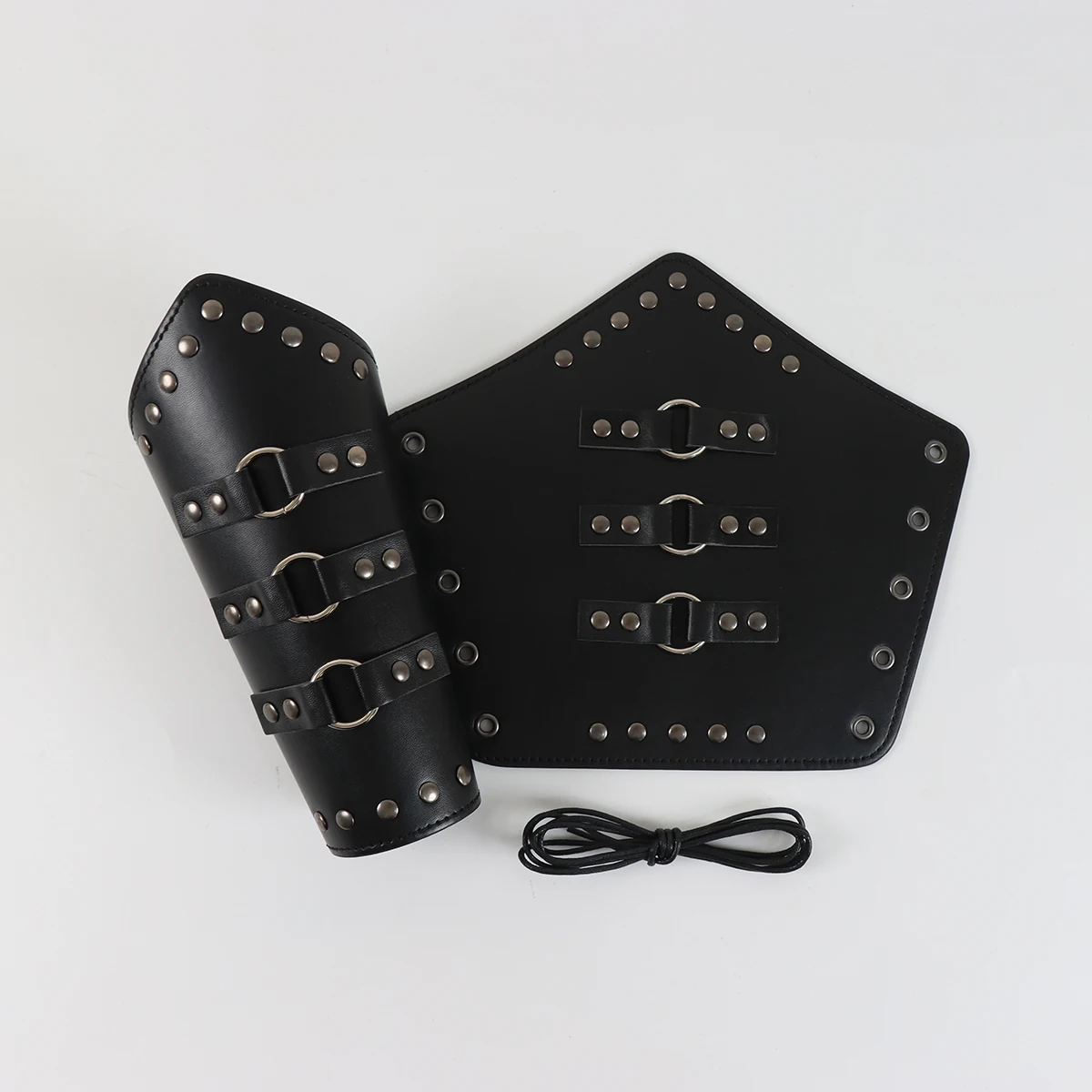 Warrior Shoulder Armor Medieval Knight One Shoulder Armor Rivet Wristband Set