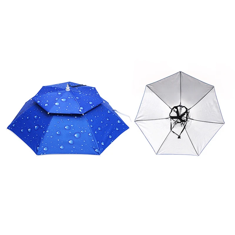 Hands Free UV Protection Head Umbrella Double Layer For Fishing Gardening  Beach
