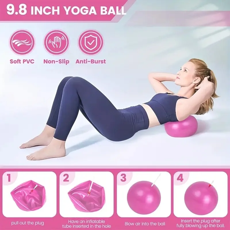 Pilates Ring Set home fitness equipment includes yoga ball yoga resistance band butt ring combination bands 5Pcs Set