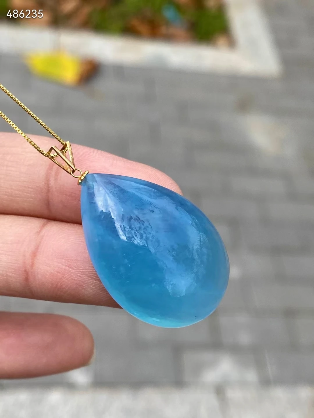 

Natural Blue Aquamarine Pendant Brazil 33*22*11mm 18K Gold Women Aquamarine Water Drop Jewelry Fashion Jewelry AAAAAA