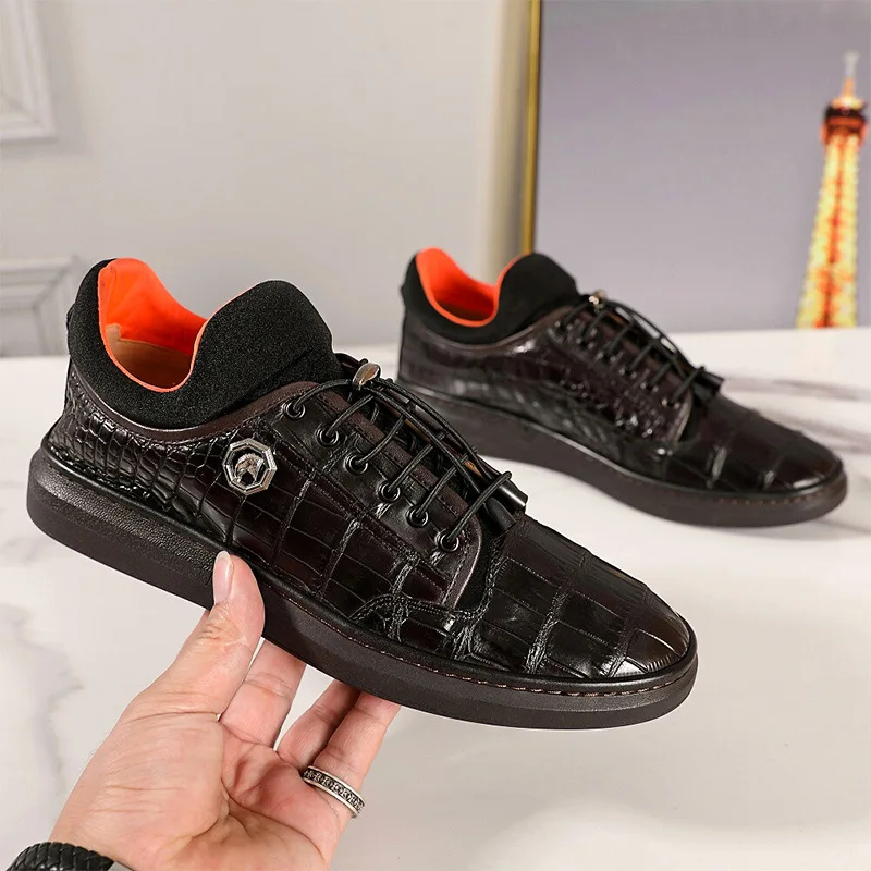 New Coffee Colored Belly Leather Suede Board Shoes Cowhide Lining Men's Casual Shoes Wear-resistant Sole Loafers Oxford Sneakers